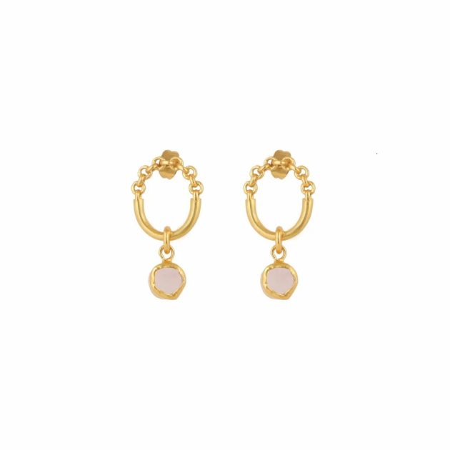 Folks of Wonder Rose Quartz Earrings - Image 2