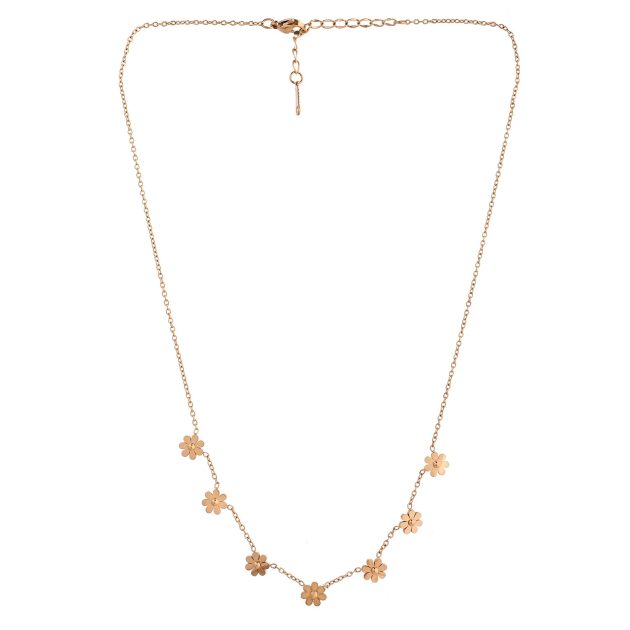 Sparkling Elegance Blossom Charm Gold Necklace - Image 2