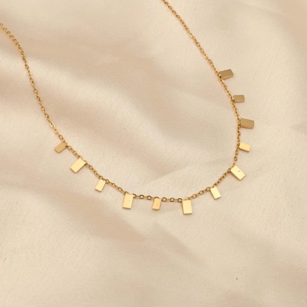 Amelia Rectangle Charm Necklace - Image 2